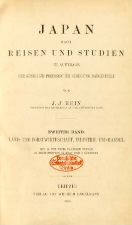 Bd. 2: Land- und Forstwirthschaft, Industrie und Handel : mit 24 zum Theil farbigen Tafeln, 20 Holzschnitten und 3 Kärtchen