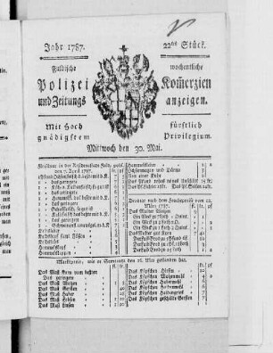 22tes Stück., Ausgabe vom 30. Mai 1787
