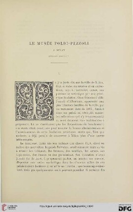 3. Pér. 1.1889: Le musée Poldi-Pezzoli à Milan, 1