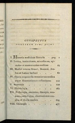 IX-X, Conspectus sectionum tomi primi.