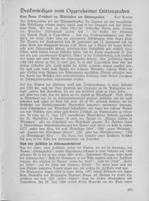 Denkwürdiges vom Oggersheimer Hüttengraben.