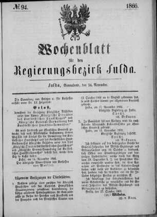 Nr. 94, Ausgabe vom 24. November 1866