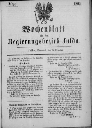 Nr. 94, Ausgabe vom 24. November 1866