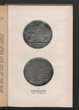 Gründungsmedaille. (Vorder- und Rückseite).