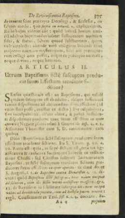 Articulus II. Utrum Baptismus ficte susceptus producat suum Effectum recedente fictione?