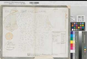 Lüdinghausen (Lüdinghausen) Langelsche Bruch 1800 50 rh. Ruten = 7,2 cm 37 x 47 kol. Zeichnung Clemens Schnütgen KSM Nr. 1192