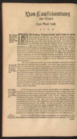 Von Kauffshandlung und Wucher ... 1524.