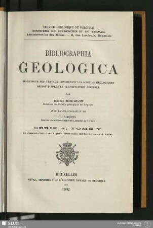 5.1902: Bibliographia geologica