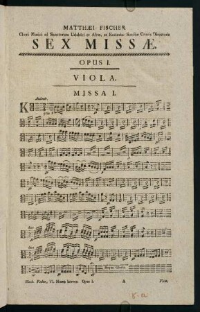 1-35, Sex Missae. Opus I. Viola.
