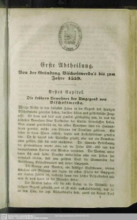 Erstes Capitel. Die frühern Bewohner der Umgegend von Bischofswerda