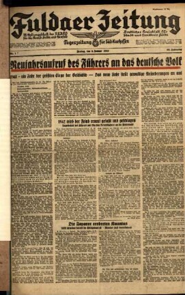 Ausgabe vom Freitag, den 02. Januar 1942.