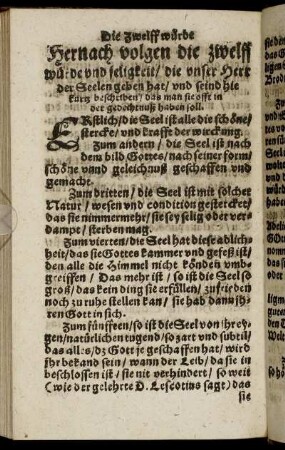 Hernach volgen die zwelff würde und seligkeit / die unser Herr der Seelen geben hat [...]