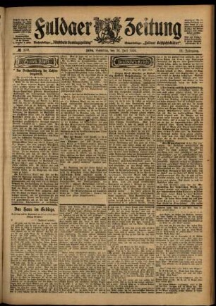 Erste Ausgabe vom Samstag, den 30. Juli 1904.