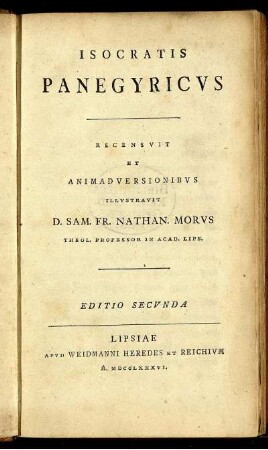 Isocratis Panegyricus