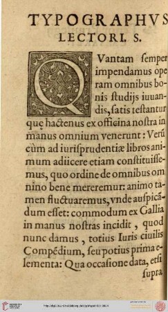 Typographus Lectori