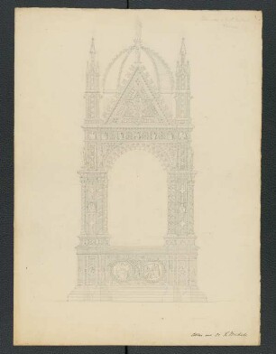 Florenz, Or San Michele, Aufriss des Tabernakels [Carl Luckow, zeichnerischer Nachlass]