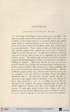 Chapter III: Chronology of Velazquez' pictures