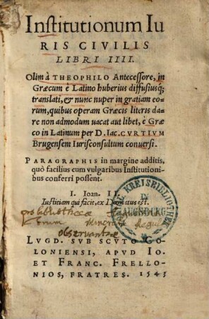Institutionum iuris civilis libri IIII