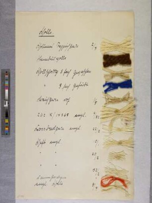 Wolle (Materialprobe aus dem Unterricht bei Benita Koch-Otte an der Burg Giebichenstein Halle)