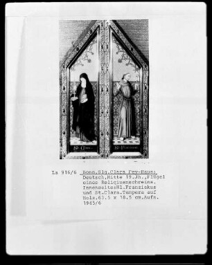 Flügel eines Reliquienschreins: heiliger Franziskus & heilige Clara