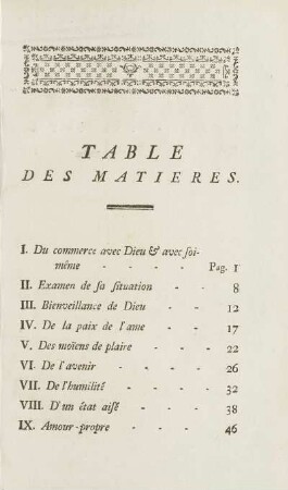 Table Des Matieres