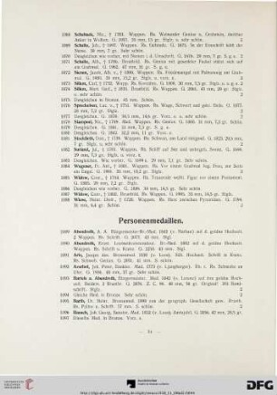 Personenmedaillen (Nr. 1089-1250)
