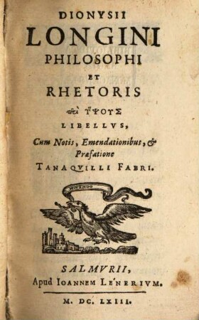 Peri hypsus : = De sublimitate libellus
