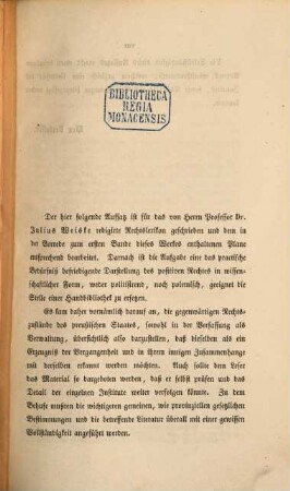 Der preußische Staat : Eine übersichtl. Darst. seiner Bildungsgeschichte, seiner Gesetzgebung, Verfassung u. Verwaltung
