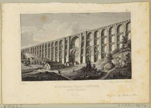 Das Eisenbahnviadukt Göltzschtalbrücke (weltgrößte Ziegelsteinbrücke, 1846–51 für Bahnstrecke Leipzig–Hof gebaut) in Mylau bei Reichenbach im Vogtland