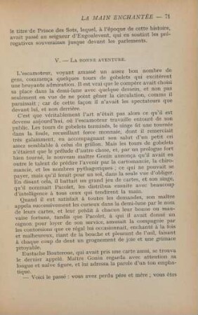 V. La bonne aventure
