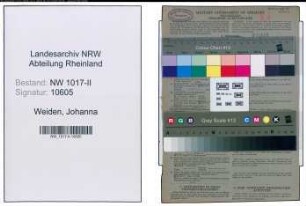Entnazifizierung Johanna Weiden , geb. 24.09.1897 ()