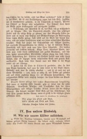 IV. Von unserm Rindvieh