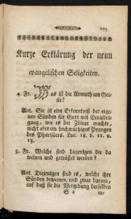 Kurze Erklärung der neun evangelischen Seligkeiten.