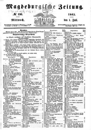 Magdeburgische Zeitung : Anhalter Anzeiger, 1863,7/9