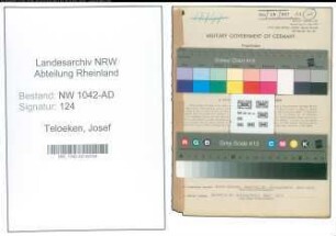 Entnazifizierung Josef Teloeken , geb. 28.04.1889 (Fleischbeschauer)