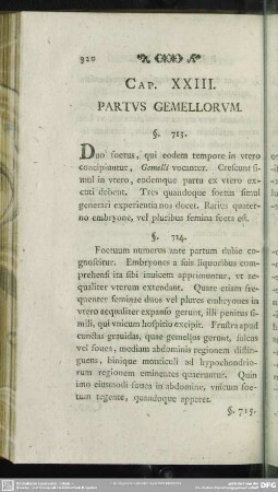 Cap. XXIII. Partus Gemellorum