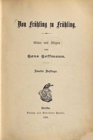 Von Frühling zu Frühling