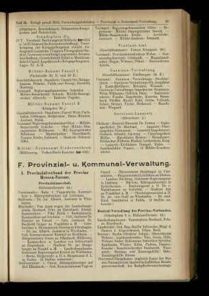 Provinzial- u. Kommunal-Verwaltung