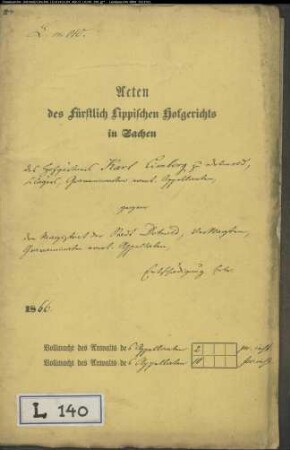 Limberg, Karl, Hofgärtner gegen Stadt Detmold