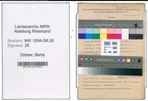 Entnazifizierung Berta Dreher , geb. 28.02.1907 (Inspektorin)