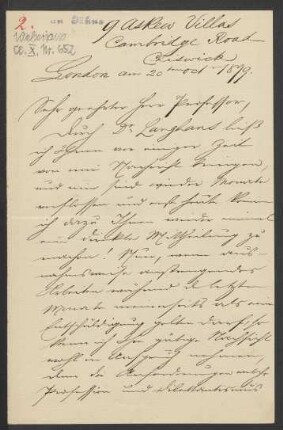 Brief an Friedrich Wilhelm Jähns : 20.10.1879