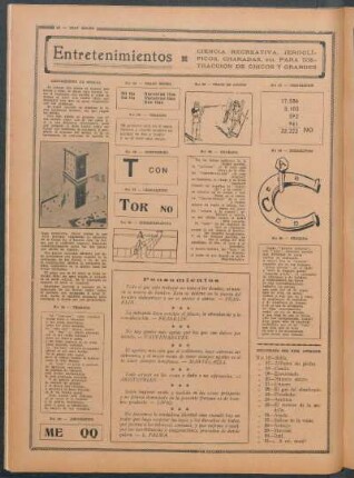 Entretenimientos : Ciencia recreativa, jeroglíficos, charadas, etc. para distracción de chicos y grandes
