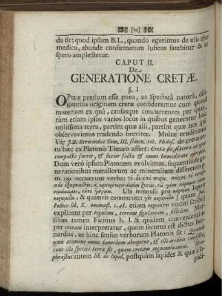 Caput II. De Generatione Cretae.