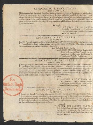 Approbatio S. Facultatis Theologicae