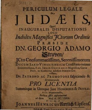 Periculum Legale De Judæis