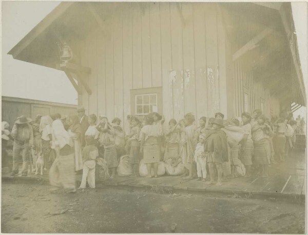 "At the railway station."