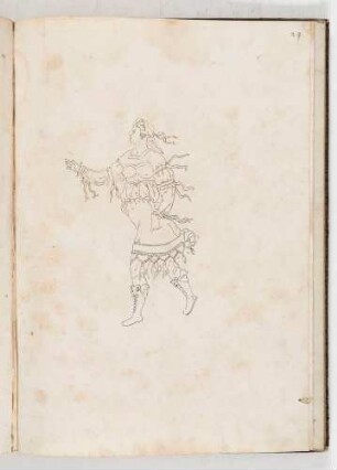 Frau im Lauf, in einem Band mit Antikischen Figurinen und Pferdedekorationen, Bl. 29