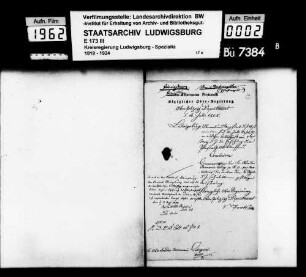 Weg- und Torsperrgelder, Oberamt Ludwigsburg