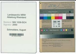 Entnazifizierung August Schmolders , geb. 06.09.1889 (Bahninspektor)