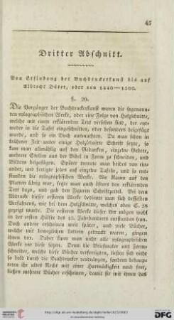 Dritter Abschnitt: Von Erfindung der Buchdruckerkunst bis auf Albrecht Dürer, oder von 1440-1500